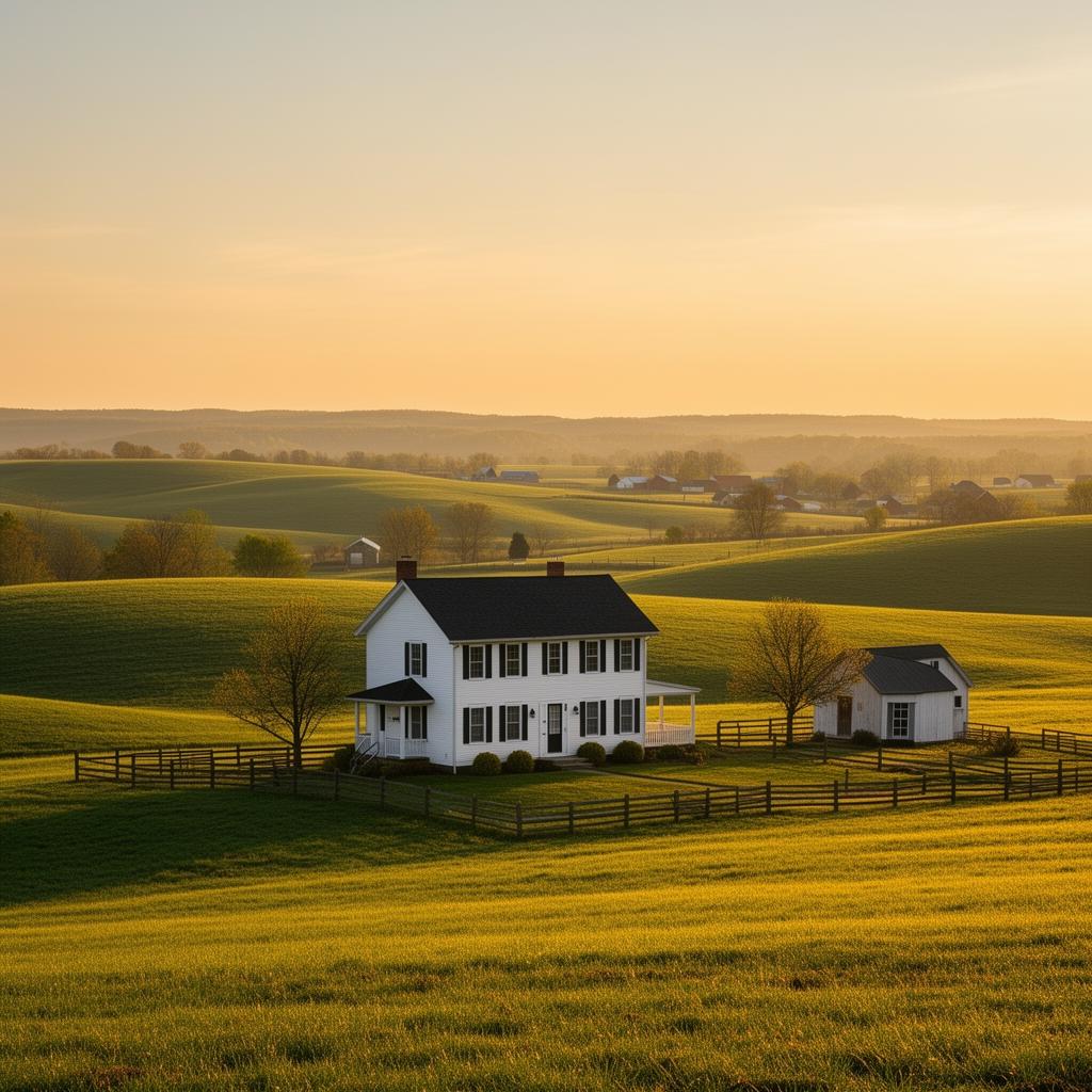 Lancaster County Pennsylvania farmhouse landscape